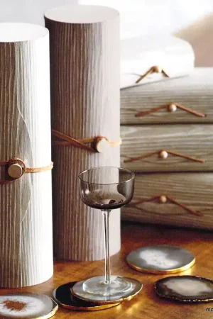 Fast Shipping Cerused Oak Wine Cylinders - Set/3