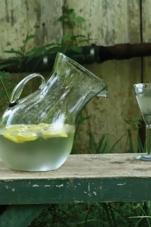Genuine Kalalou Glass Tilted Pitcher