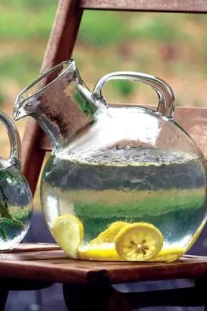 Kalalou Small Mouthed Circular Tilted Pitcher - Green Genuine