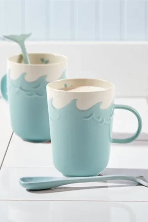 Two's Company Splish Splash Mug With Stirrer S/4 Last Chance
