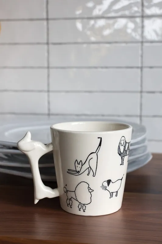 Bow Wow Collection Set Of 6 By Accent Decor 2 shapes - White - Ceramic - 53440 - 53441 Bulk Order
