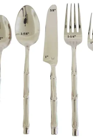 Haussmann Bambo Flattened Flatware 5 Pc Setting X 4 Place Settings Luxury