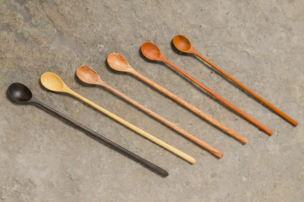 Limited Offer Long Handle Wooden Tasting Spoons- Set Of 6- Chef Tasting/Stirring Spoons
