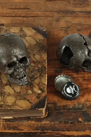 HomArt Skull Bottle Opener - Cast Iron - Set of 6 -Natural Handmade
