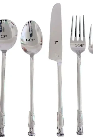 Top Pick Haussmann Leaf 3 Coil Round Flatware 5 Pc Setting X 4 Place Settings