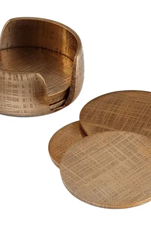 Fan Favorite Gold Coasters - Gold-Amber