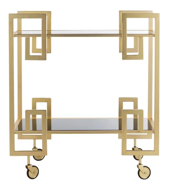 Top Pick Safavieh Eliza 2 Tier Bar Cart - Matte,Brass,Glass