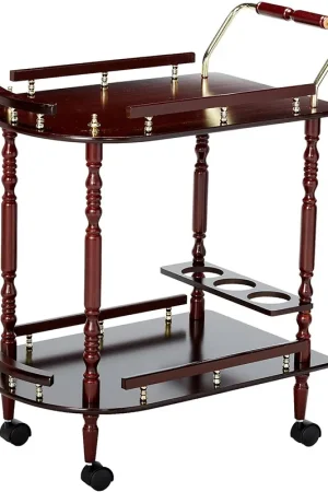 2-Tier Serving Cart, Brown By Benzara - Brown Hot Picks