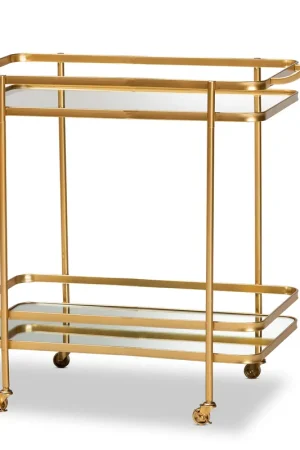 Baxton Studio Destin Modern and Contemporary Glam Brushed Gold Finishe Budget