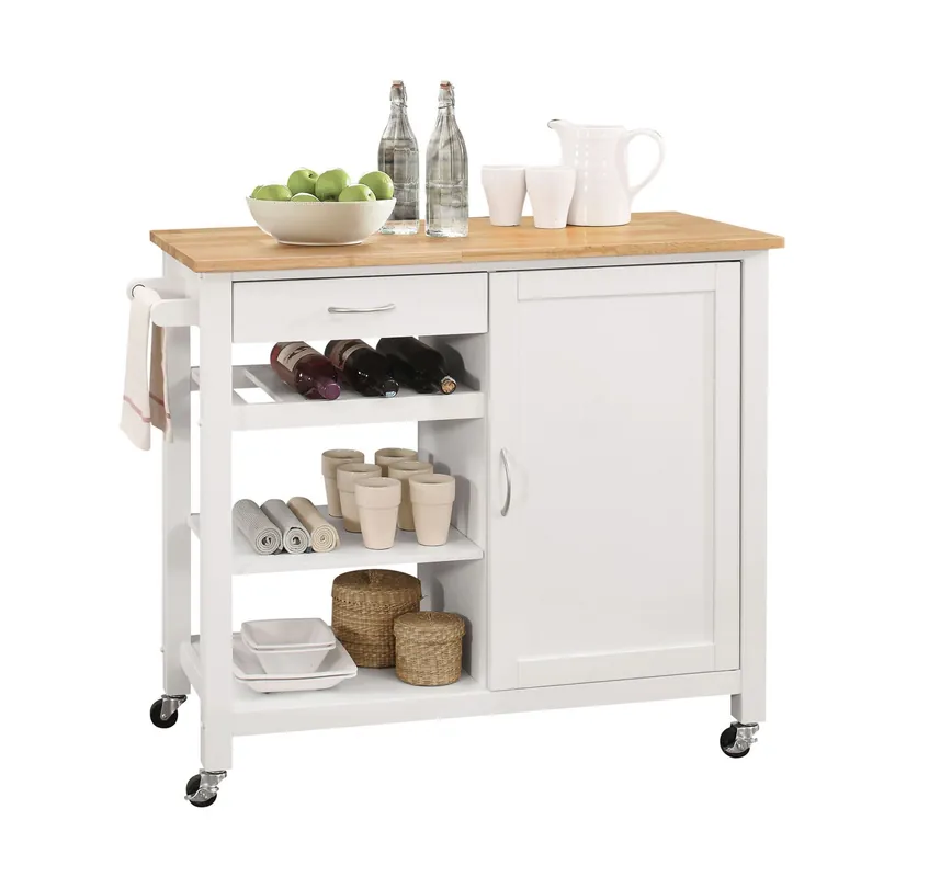 Special Offer Natural And White Kitchen Island By Homeroots - 286675