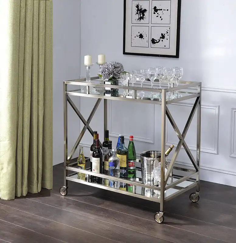 Antique Brass Metal Serving Cart By Homeroots - 319141 Fresh Stock