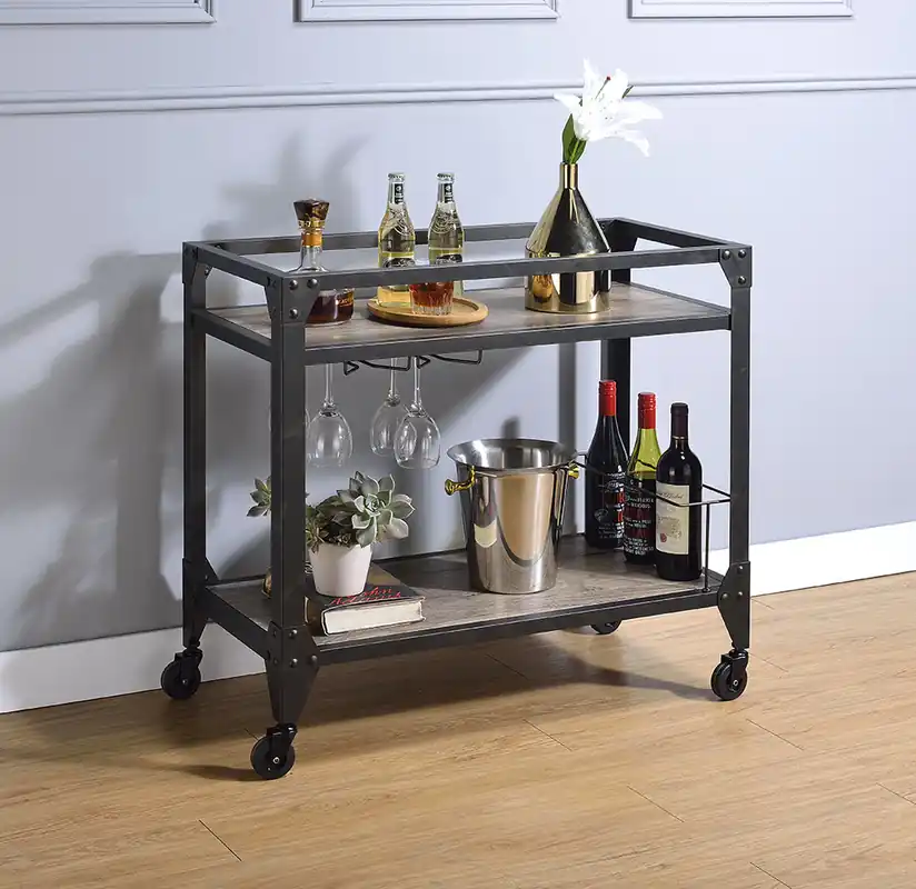 Limited Offer Black Metal Serving Cart By Homeroots - 319144