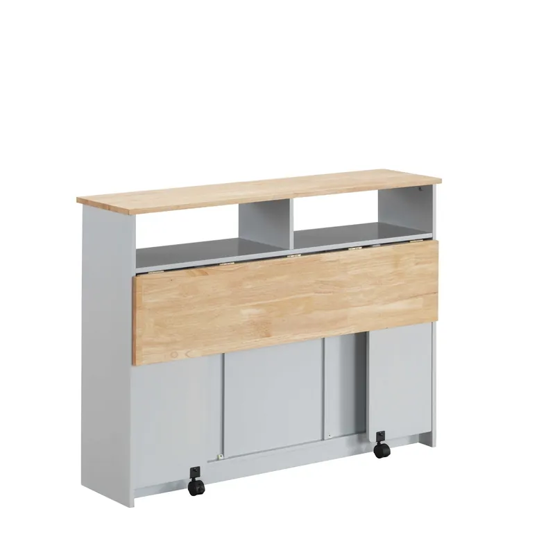 Natural Gray Wood Casters Kitchen Cart By Homeroots Markdown