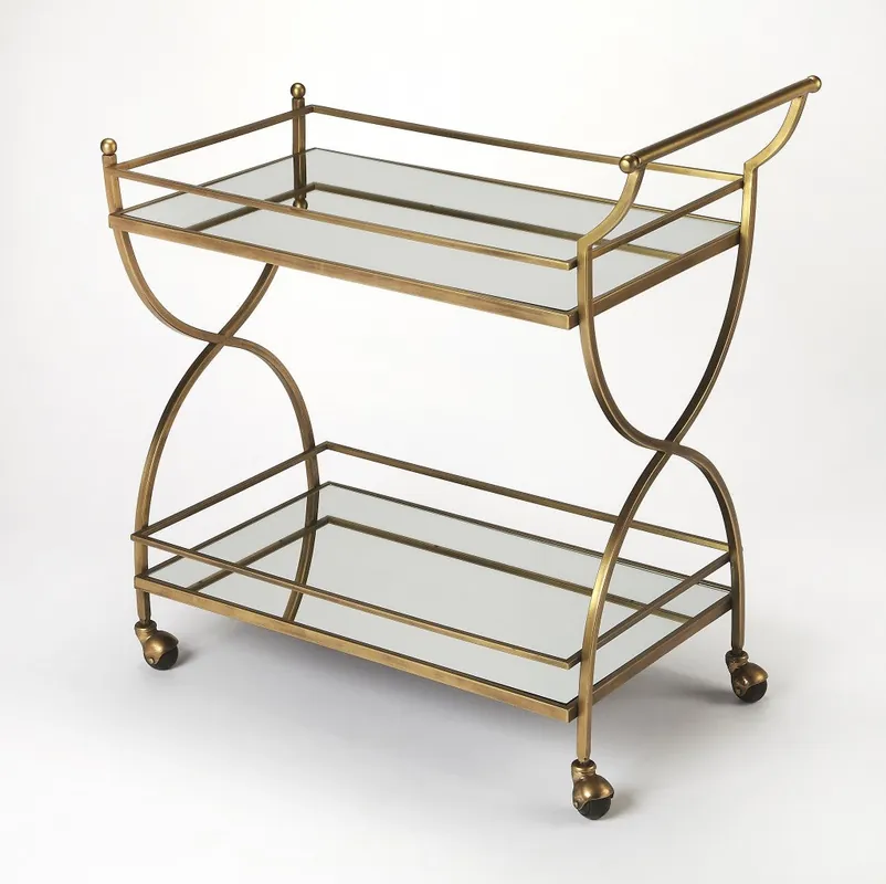 Antique Gold Bar Cart By Homeroots New Release