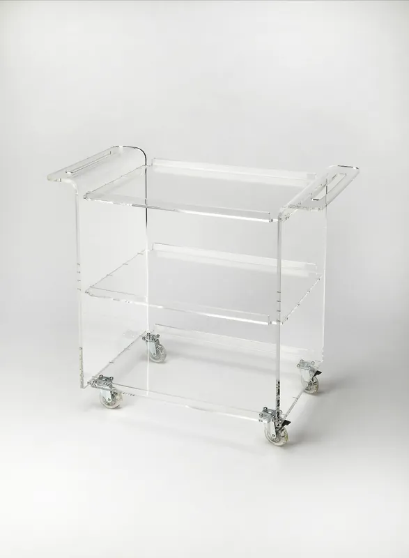 Clear Acrylic Rolling Server Bar Cart By Homeroots Editor’s Pick