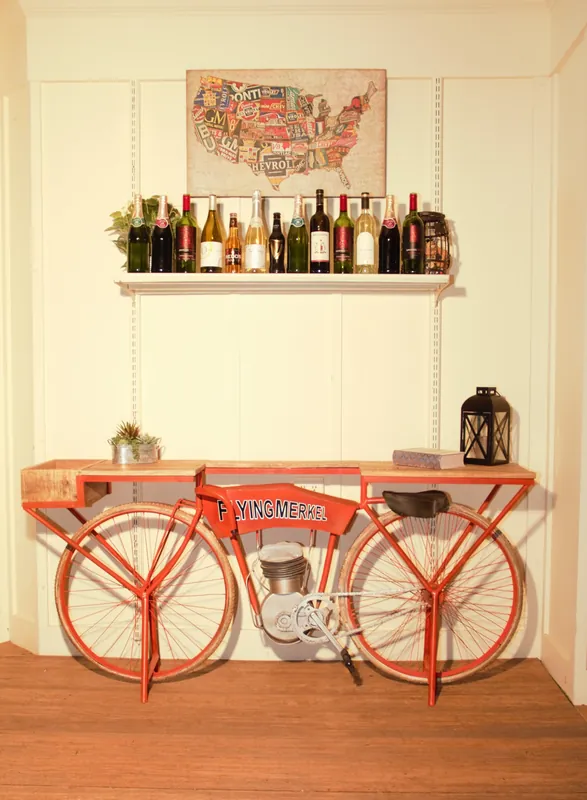 Orange Flying Merkel Motorcycle Bar Cart By Homeroots Must Have