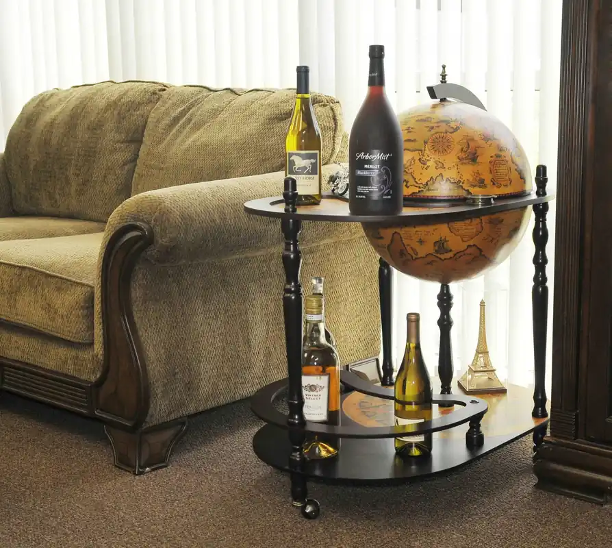 Hot Deal Red Globe Drink Trolley By Homeroots