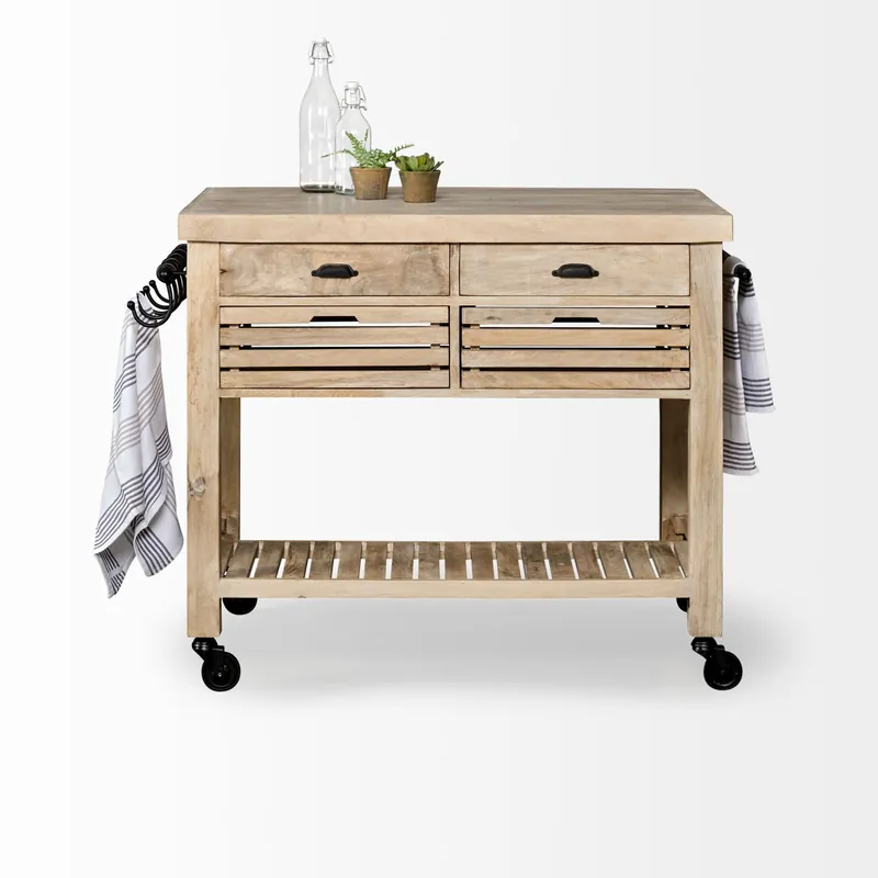 Instant Buy Modern Farmhouse Rolling Kitchen Island Or Bar Cart By Homeroots