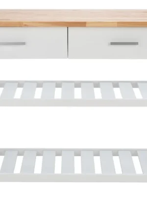 In Demand Safavieh Kiko 2 Drawer 2 Shelf Kitchen Cart - White,Natural,