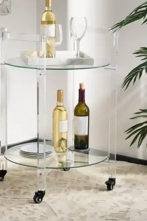Budget Safavieh Jules 2 Tier Acrylic Bar Cart - Clear