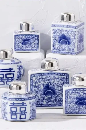 Limited Offer Two's Company Canton Collection Set Of 12 Tea Jars