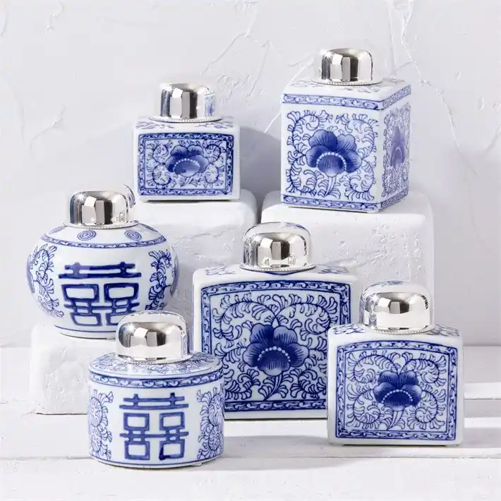 Limited Offer Two's Company Canton Collection Set Of 12 Tea Jars