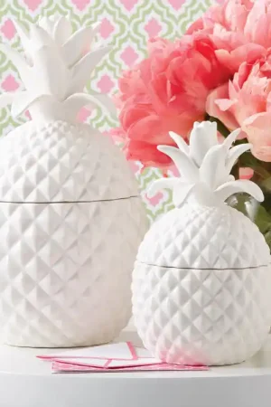 Two's Company Set of 2 Pineapple Jars Money Back Guarantee