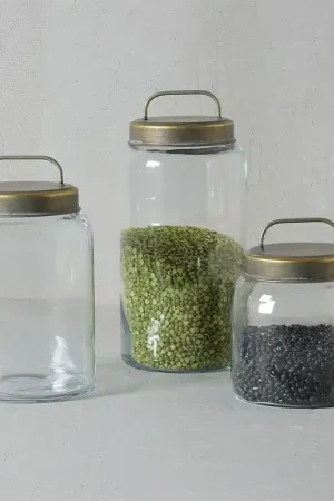 Archer Canister with Metal Lid - Set Of 2 By HomArt Modern