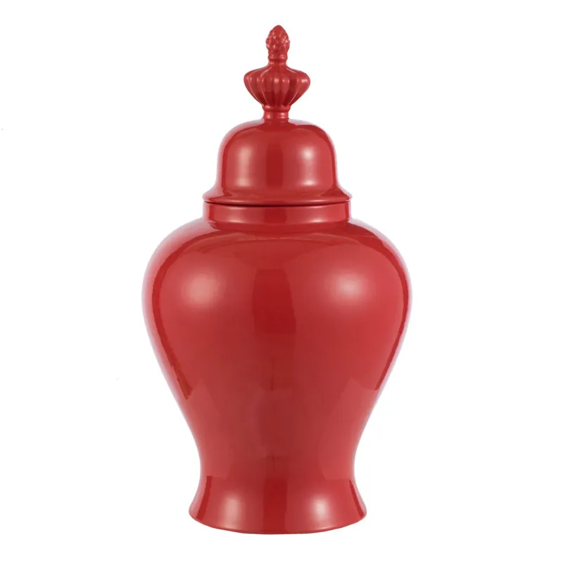 A&B Home Red Ceramic Jar Free Returns