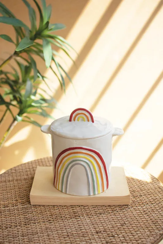 In Demand Ceramic Rainbow Canister By Kalalou