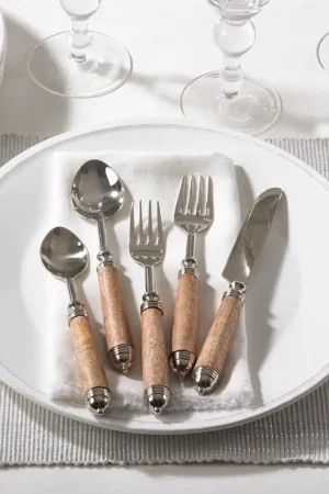Exclusive Offer Bark Wood Flatware, Set of 5