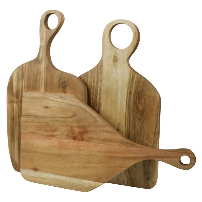 Toledo Cutting Boards, Acacia Wood - Set of 3 By HomArt Flash Sale