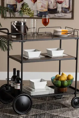 Super Sale Baxton Studio Huntley Modern Industrial Walnut Brown Finished Wood and