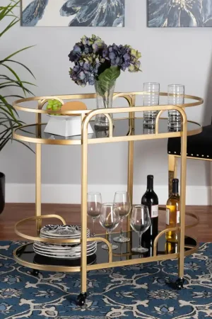 Worldwide Shipping Baxton Studio Leighton Contemporary Glam and Luxe Gold Metal and Tempe