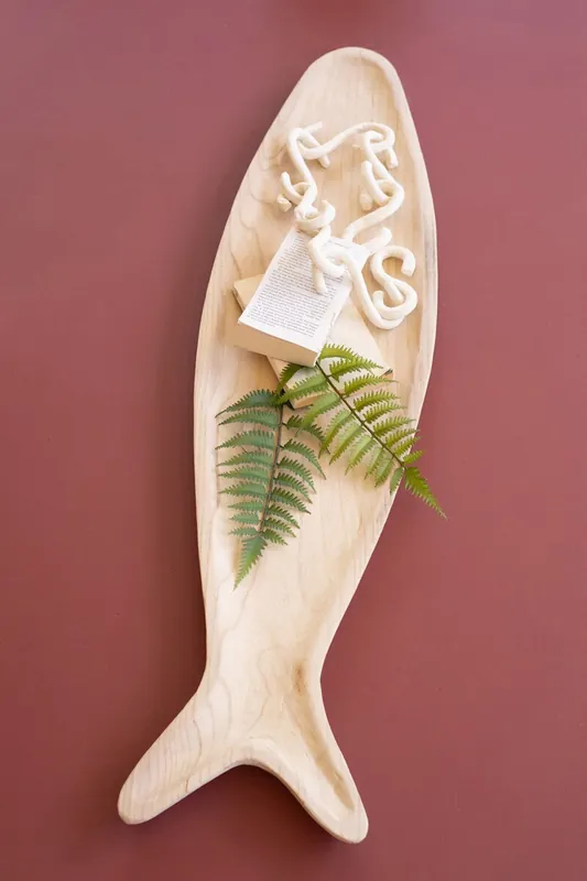 Carved Wooden Fish Platter (Min 2) By Kalalou Weekend Sale
