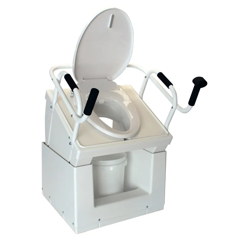 Throne Buttler 37" Powered Bedside Toilet Lift With 28" Wide Handle Bar, Upgraded Soft Close Toilet Seat and Commode Conversion Kit Handmade