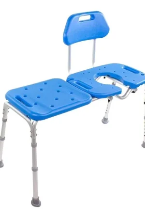 Reduced Price Platinum Health All-Access Blue Bath Transfer Bench with Cutout - Removable Insert