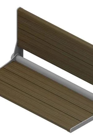 Fresh Stock Invisia SerenaSeat 32" ADA Honey Stained Bamboo With White Frame Fold Down Shower Seat