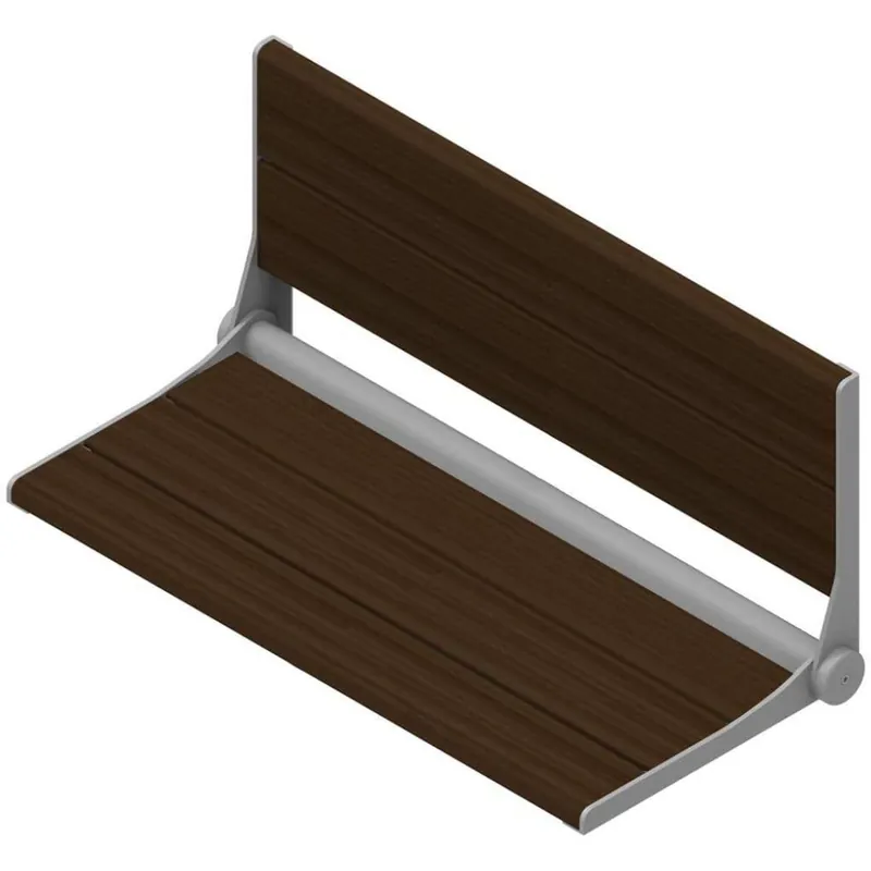 Price Cut Invisia SerenaSeat 32" ADA Walnut Stained Bamboo With Grey Frame Fold Down Shower Seat
