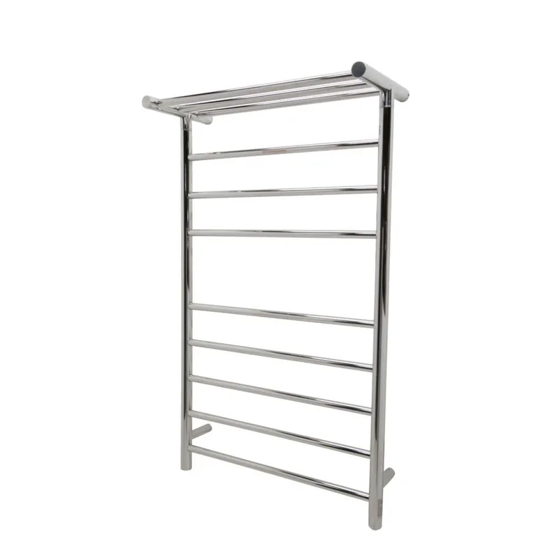 Express Delivery ANZZI Eve Series 8-Bar Stainless Steel Wall-Mounted Electric Towel Warmer Rack With Top Shelf in Polished Chrome Finish