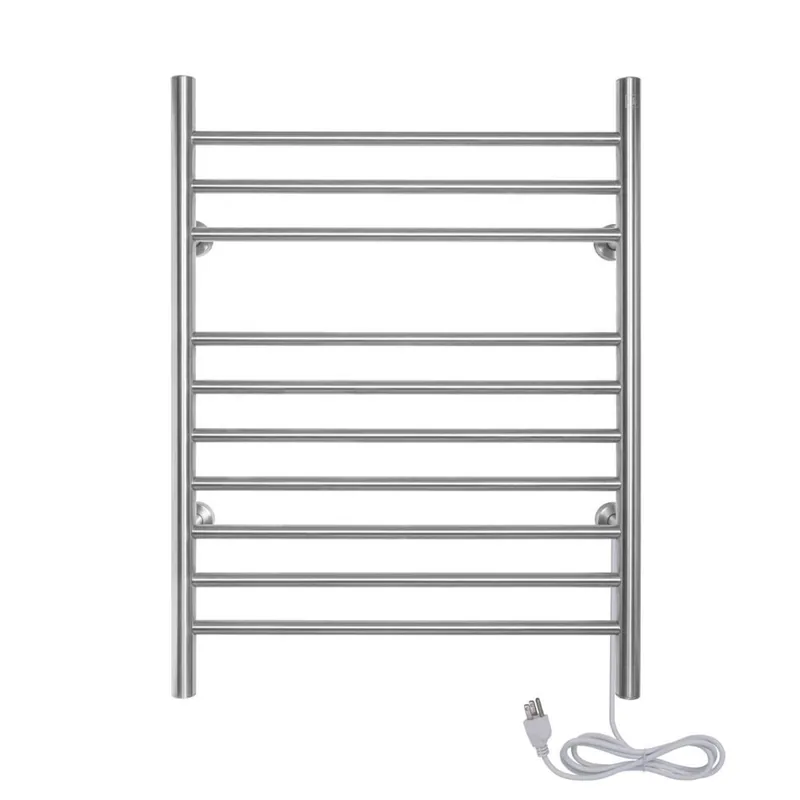 WarmlyYours Infinity 24" x 32" Brushed Stainless Steel Wall-Mounted 10-Bar Dual Connection Hardwired or Plug-In Towel Warmer Today Only