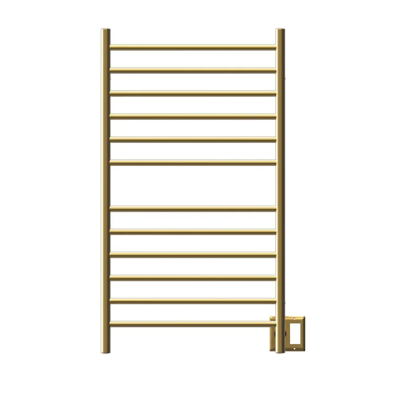 Amba Radiant Large Straight 12-Bar Satin Brass Hardwired and Plug-In Combo Towel Warmer Limited Offer