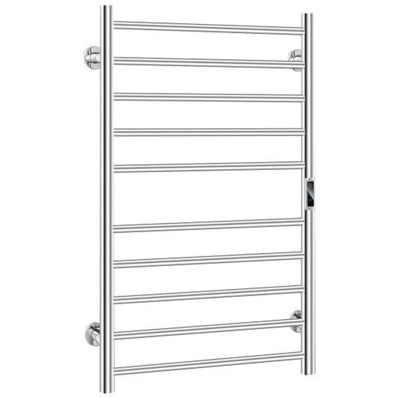 Next Day Delivery Costway Silver 10-bar Heated Wall Mounted Towel Warmer with Timer