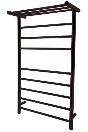 ANZZI Eve Series 8-Bar Stainless Steel Wall-Mounted Electric Towel Warmer Rack With Top Shelf in Oil Rubbed Bronze Finish Exclusive Offer