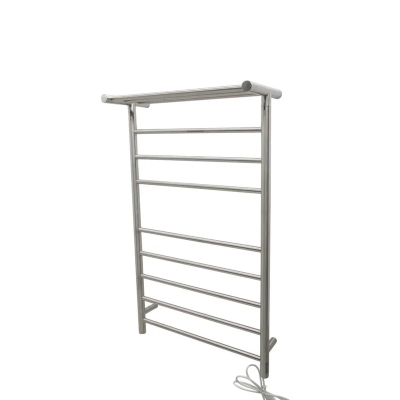 ANZZI Eve Series 8-Bar Stainless Steel Wall-Mounted Electric Towel Warmer Rack With Top Shelf in Brushed Nickel Finish Markdown