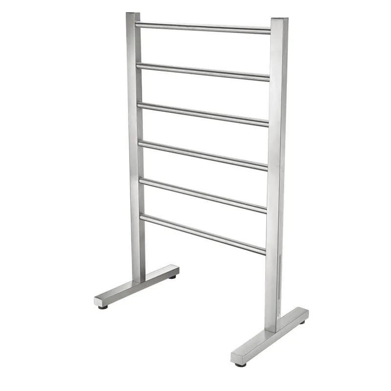 Original ANZZI Riposte Series Brushed Nickel 6-Bar Stainless Steel Floor Mounted Electric Towel Warmer Rack