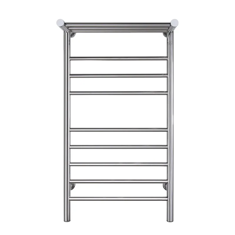 Price Drop WarmlyYours Summit 20" x 36" Polished Stainless Steel Wall-Mounted 8-Bar Dual Connection Hardwired or Plug-In Towel Warmer