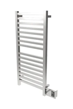 Weekend Sale Amba Quadro 20" x 42" 16-Bar Polished Stainless Steel Hardwired Towel Warmer With Digital Heat Controller