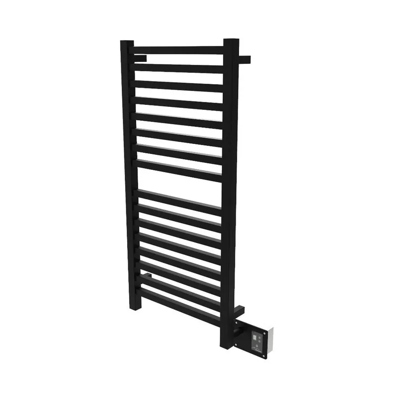 Amba Quadro 20" x 42" 16-Bar Matte Black Hardwired Towel Warmer With Digital Heat Controller Limited Offer