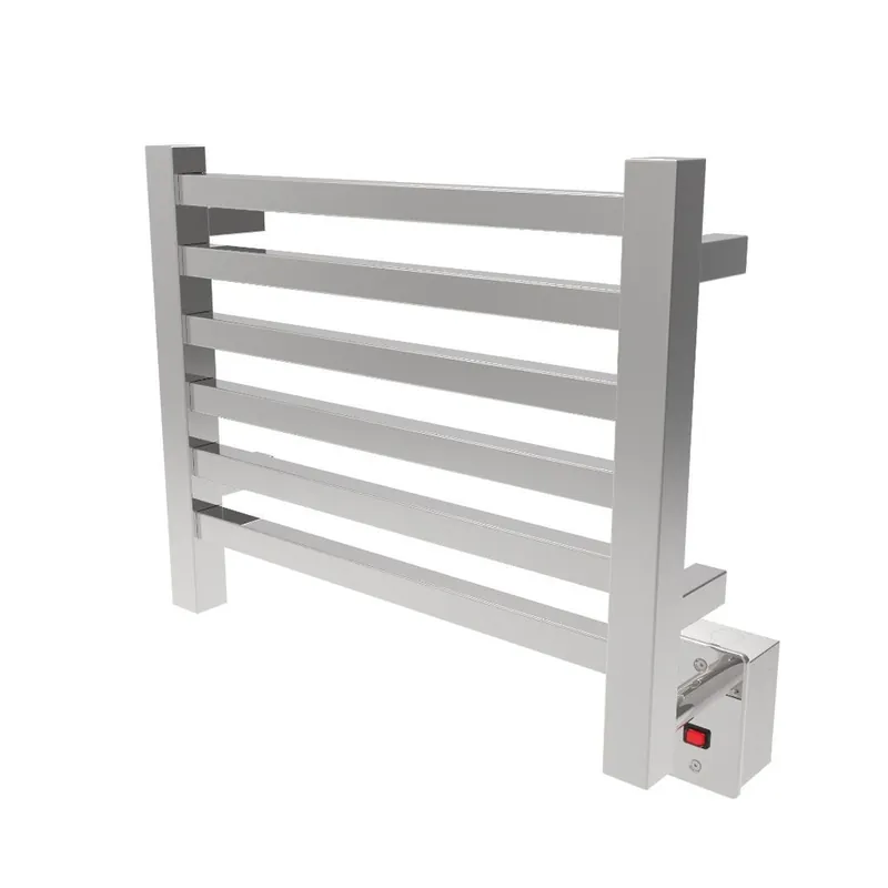 Amba Quadro 20" x 16" 6-Bar Polished Stainless Steel Hardwired Towel Warmer With Push Button On/Off Switch Big Sale
